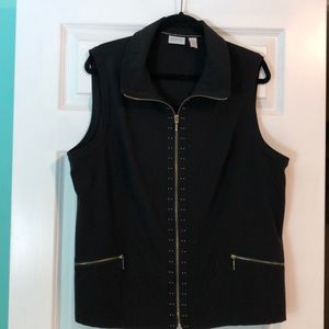 Zenergy by Chico’s Black Embellished Vest. Size 3